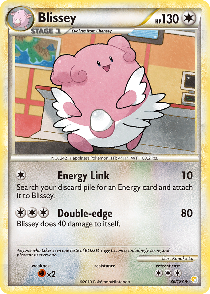 Blissey 36 Uncommon card from HeartGold & SoulSilver
