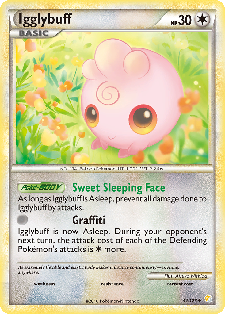 Igglybuff 44/123 Uncommon card from HeartGold & SoulSilver
