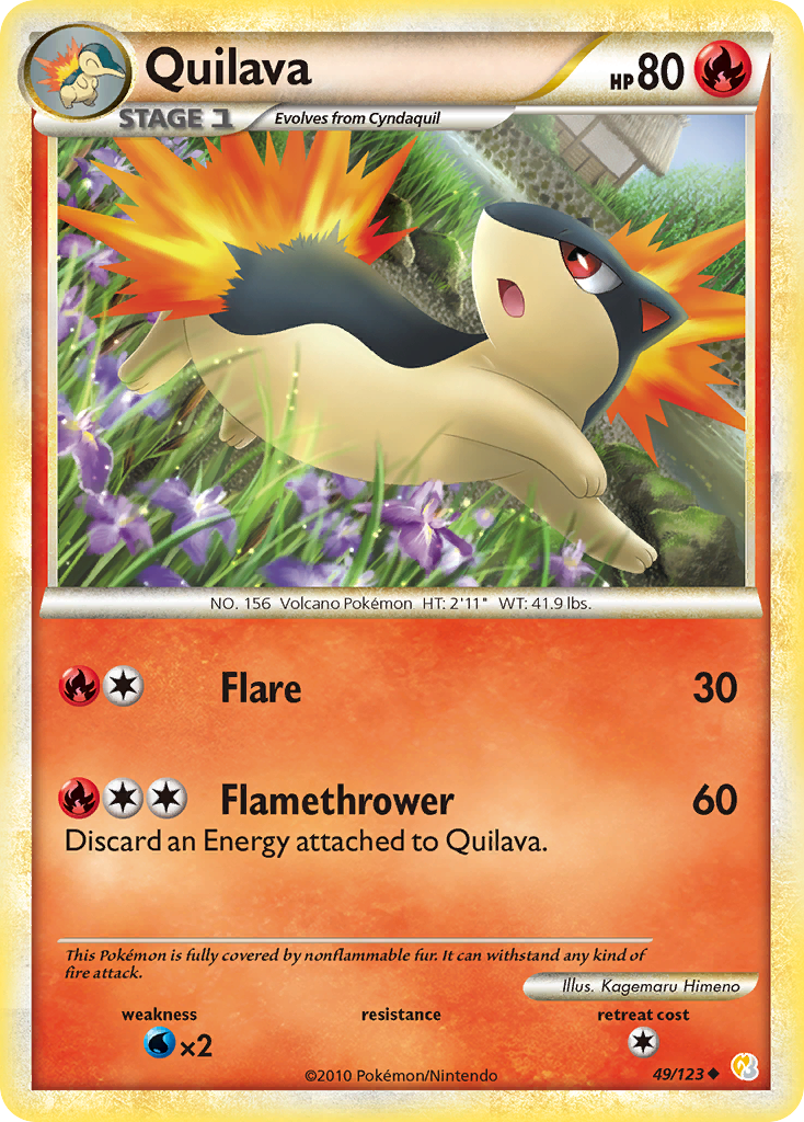 Quilava 49 Uncommon card from HeartGold & SoulSilver