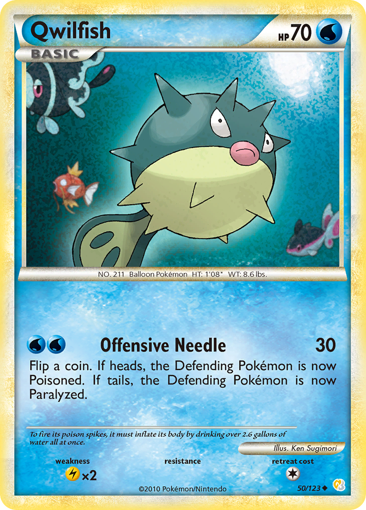 Qwilfish 50/123 Uncommon card from HeartGold & SoulSilver