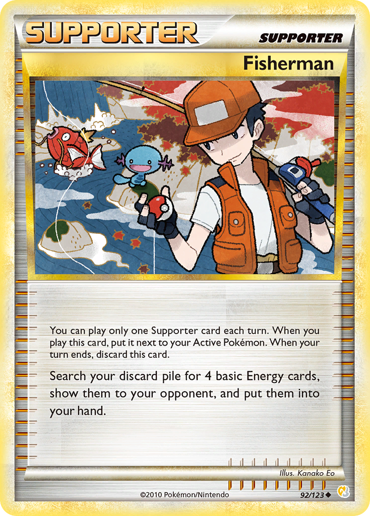 Fisherman 92 Uncommon card from HeartGold & SoulSilver