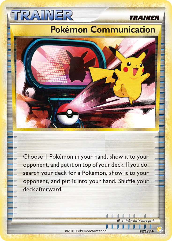 Pokémon Communication 98 Uncommon card from HeartGold & SoulSilver