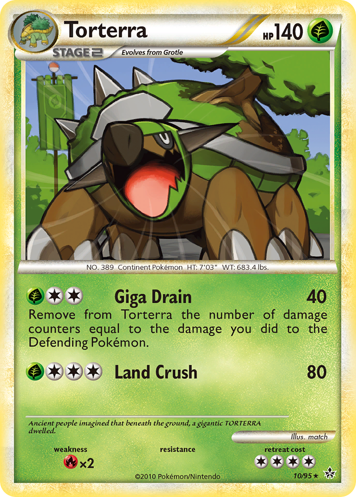 Torterra 10 Rare Holo card from HS—Unleashed