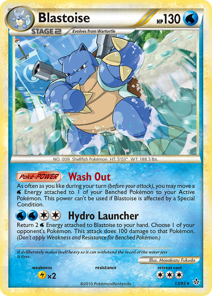 Blastoise 13 Rare card from HS—Unleashed