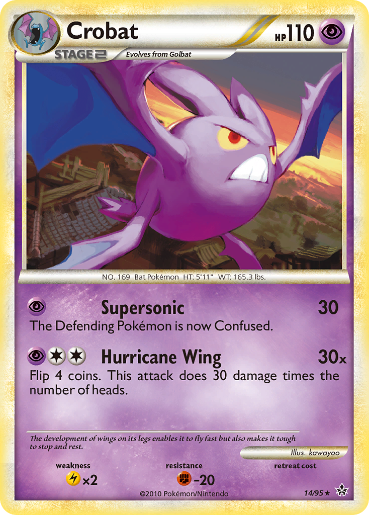 Crobat 14/95 Rare card from HS—Unleashed