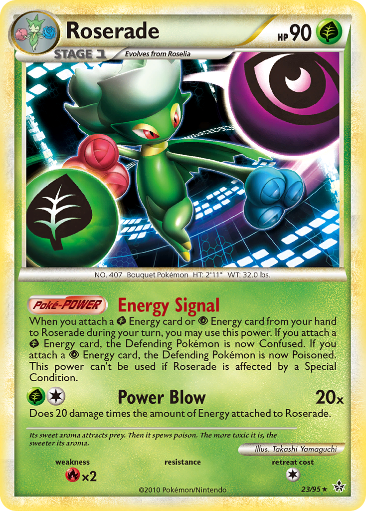 Roserade 23 Rare card from HS—Unleashed