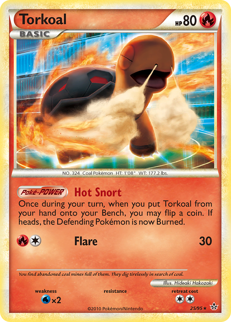 Torkoal 25/95 Rare card from HS—Unleashed