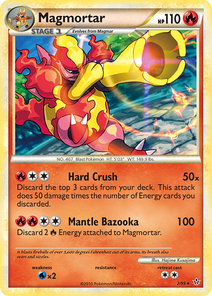 Magmortar 2 Rare Holo card from HS—Unleashed