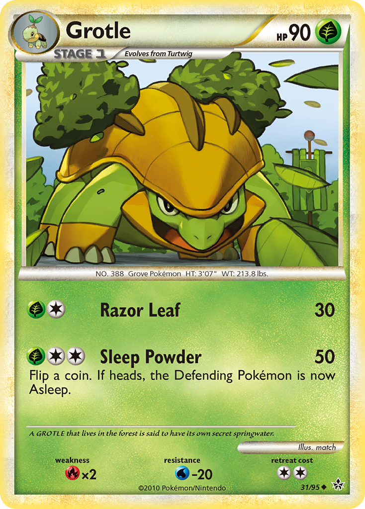 Grotle 31/95 Uncommon card from HS—Unleashed