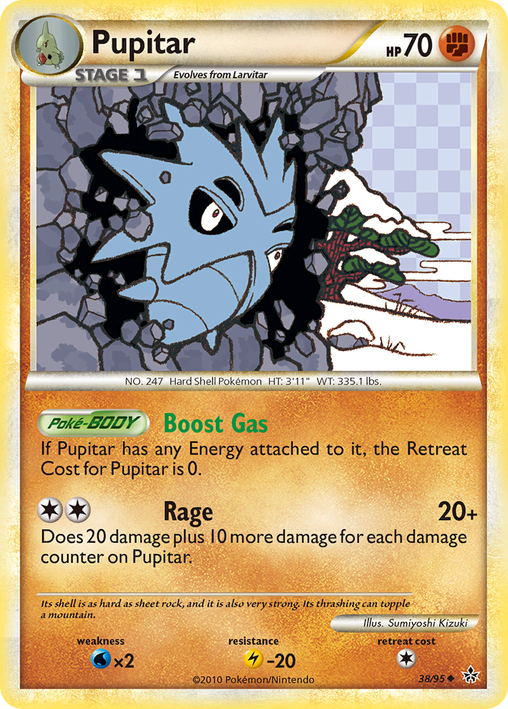 Pupitar 38 Uncommon card from HS—Unleashed