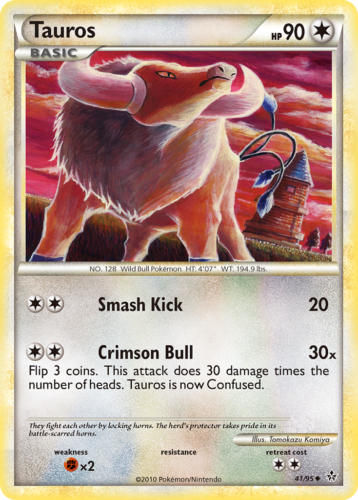 Tauros 41 Uncommon card from HS—Unleashed