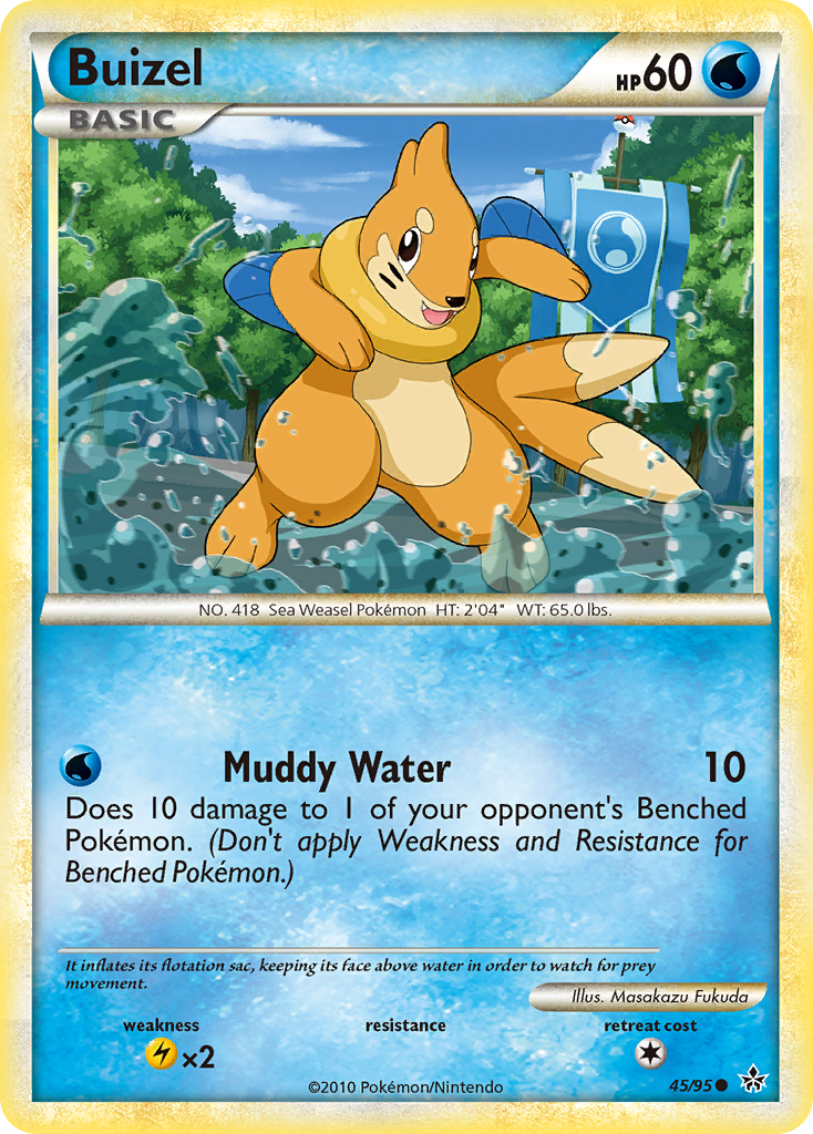 Buizel 45 Common card from HS—Unleashed