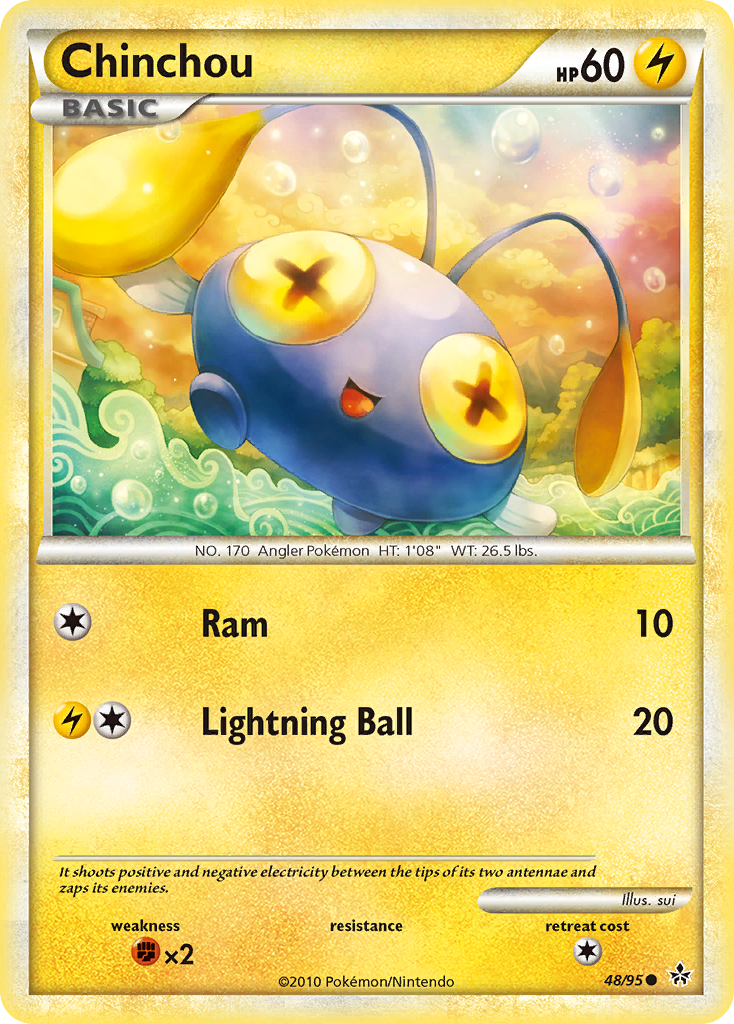Chinchou 48 Common card from HS—Unleashed