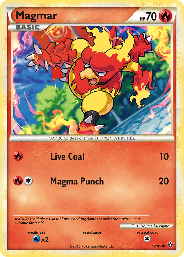 Magmar 52/95 Common card from HS—Unleashed