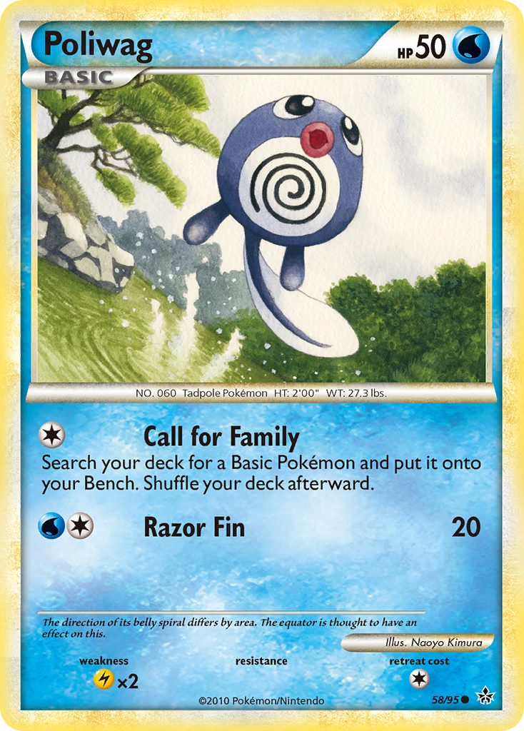 Poliwag 58 Common card from HS—Unleashed