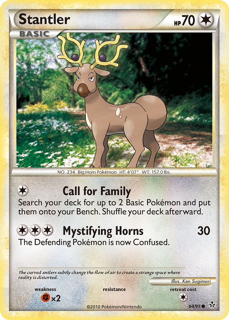 Stantler 64 Common card from HS—Unleashed