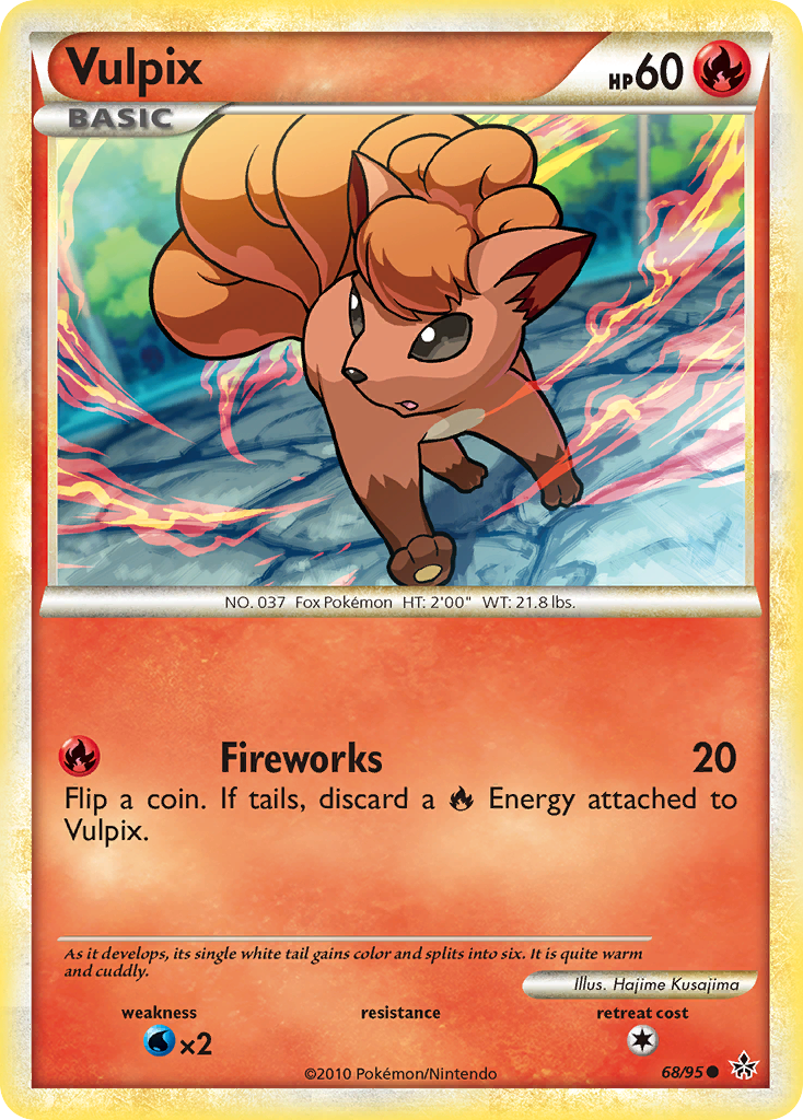 Vulpix 68 Common card from HS—Unleashed