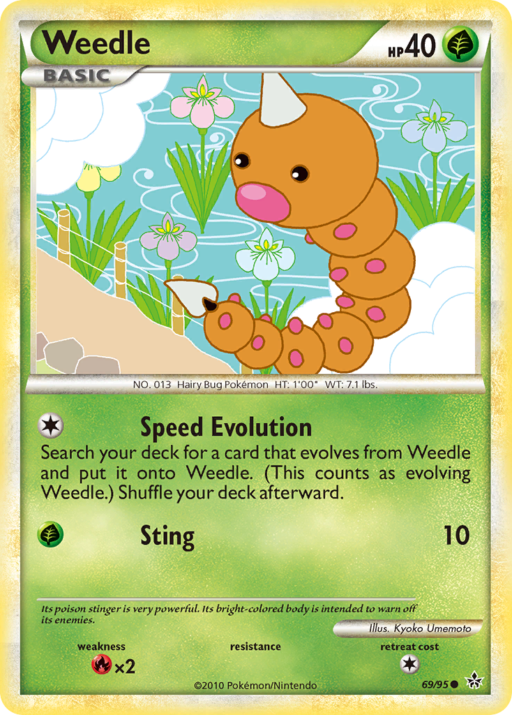 Weedle 69/95 Common card from HS—Unleashed