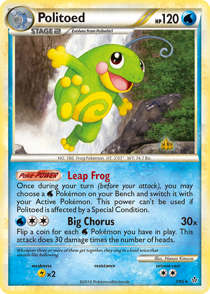 Politoed 7 Rare Holo card from HS—Unleashed