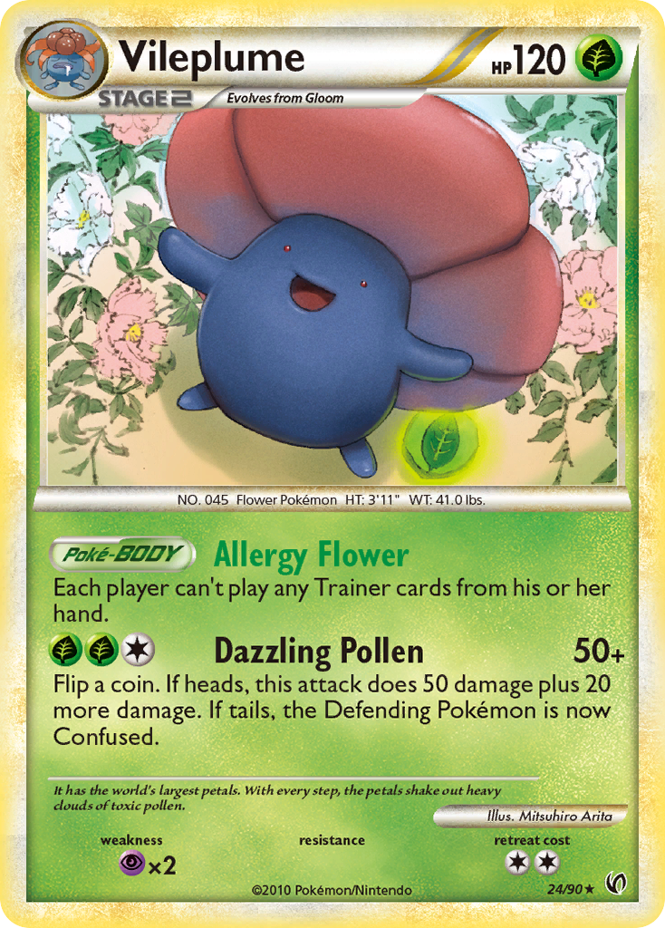 Vileplume 24 Rare card from HS—Undaunted