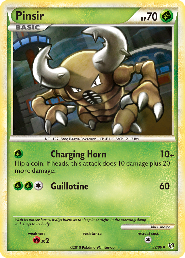 Pinsir 32 Uncommon card from HS—Undaunted