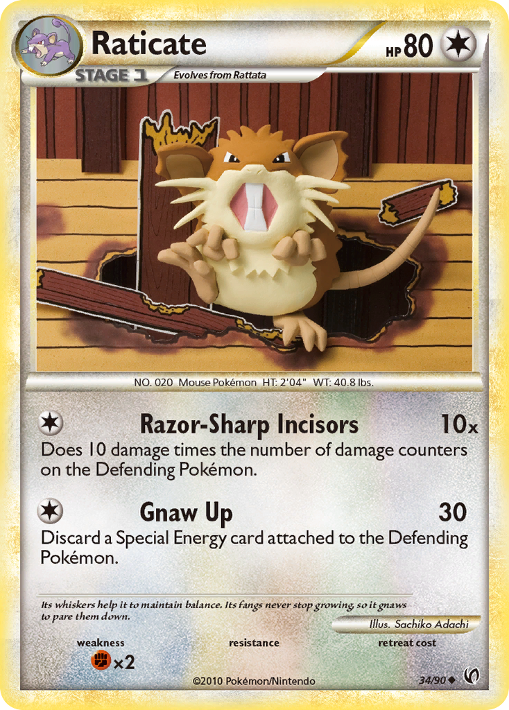 Raticate 34 Uncommon card from HS—Undaunted