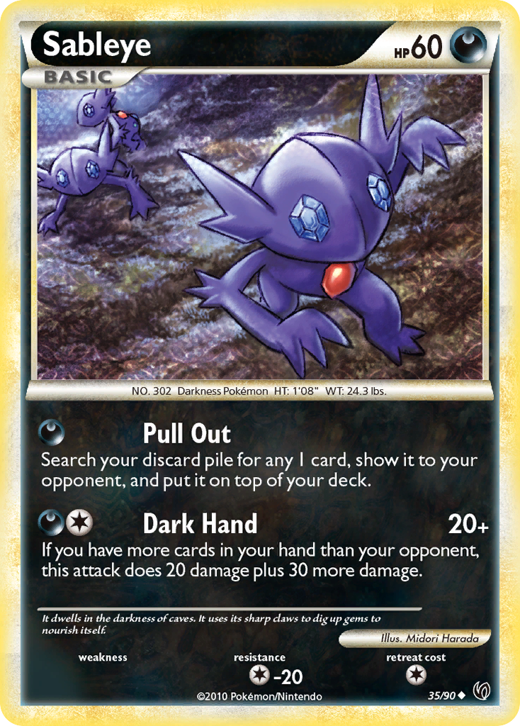 Sableye 35 Uncommon card from HS—Undaunted