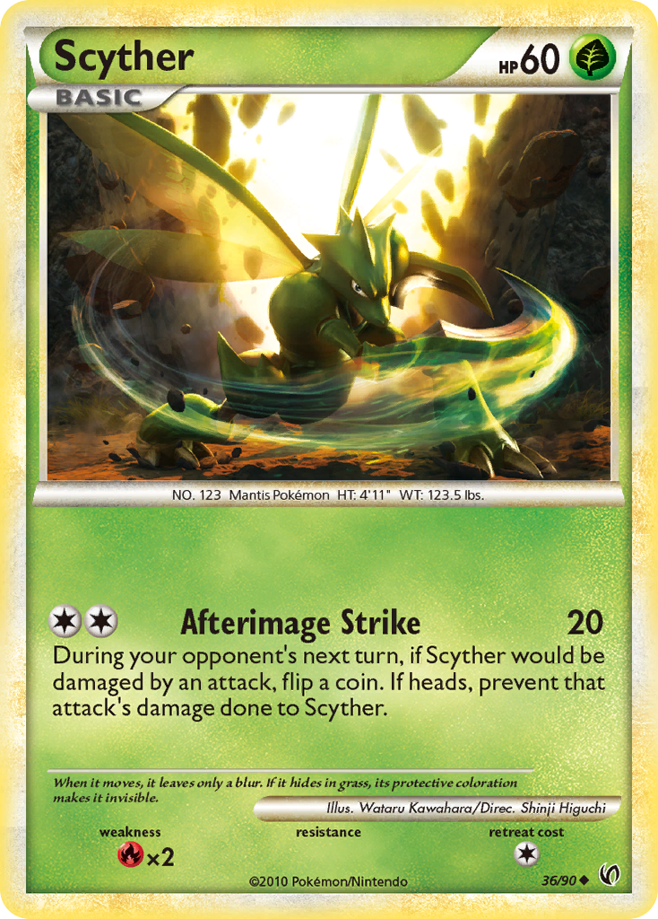 Scyther 36/90 Uncommon card from HS—Undaunted