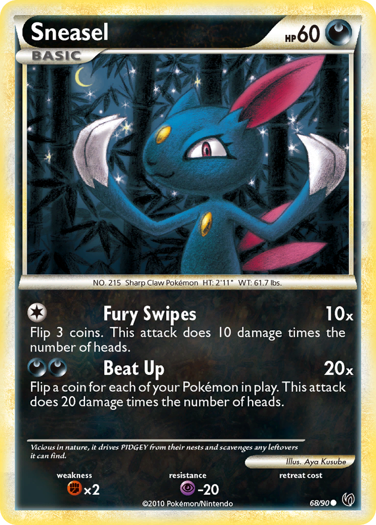 Sneasel 68/90 Common card from HS—Undaunted