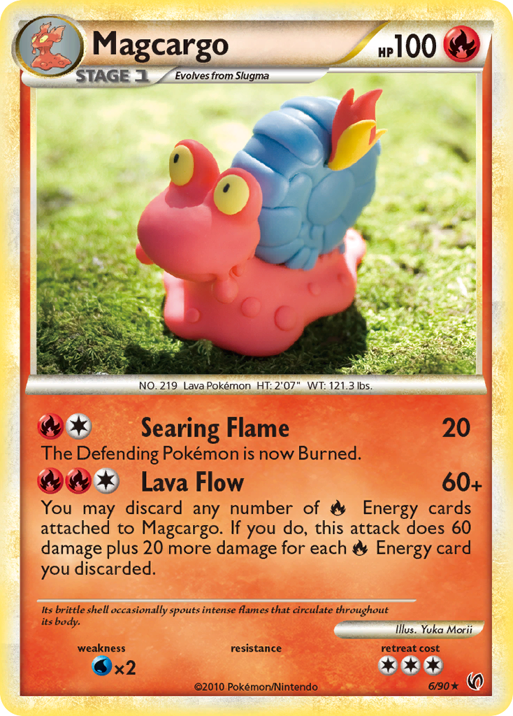 Magcargo 6 Rare Holo card from HS—Undaunted