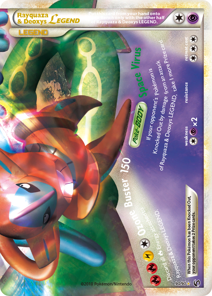 Rayquaza & Deoxys LEGEND 90 LEGEND card from HS—Undaunted
