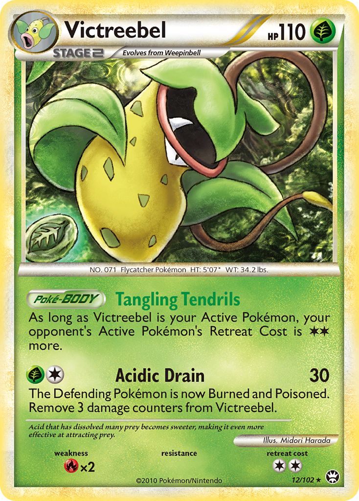 Victreebel 12 Rare Holo card from HS—Triumphant