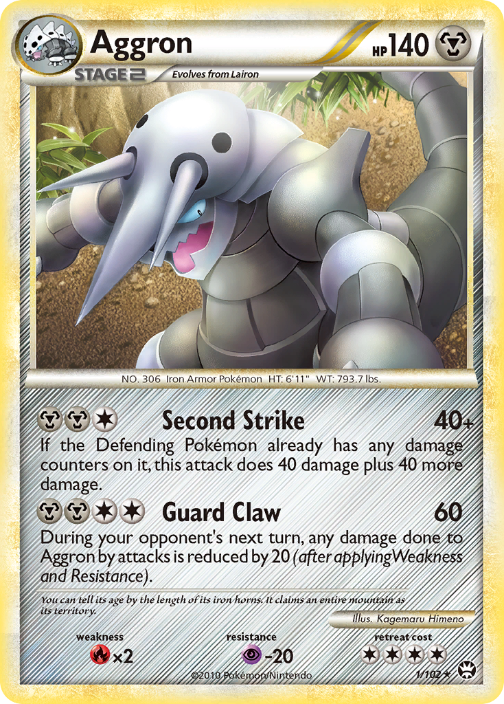 Aggron 1 Rare Holo card from HS—Triumphant