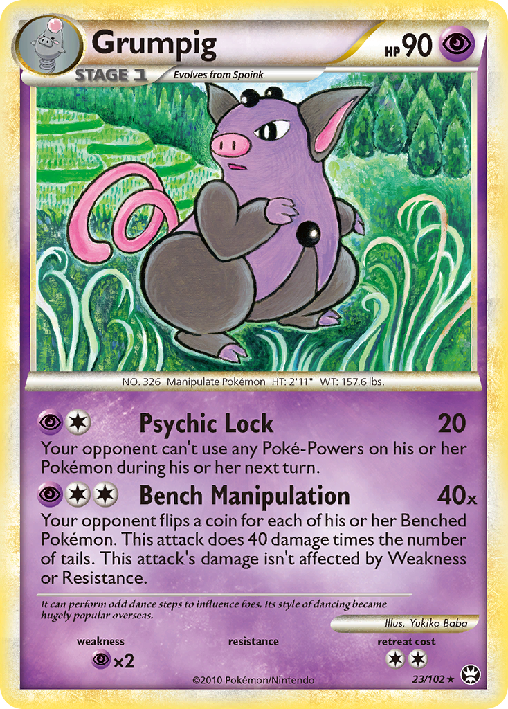 Grumpig 23 Rare card from HS—Triumphant