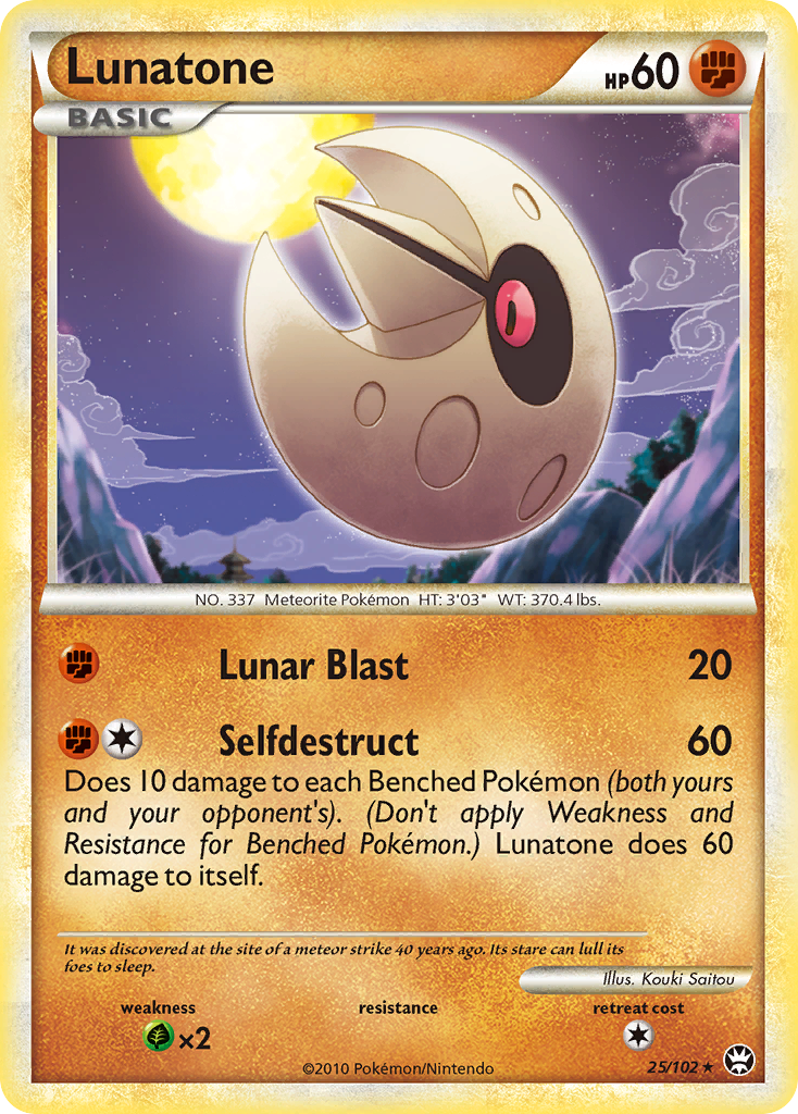 Lunatone 25 Rare card from HS—Triumphant
