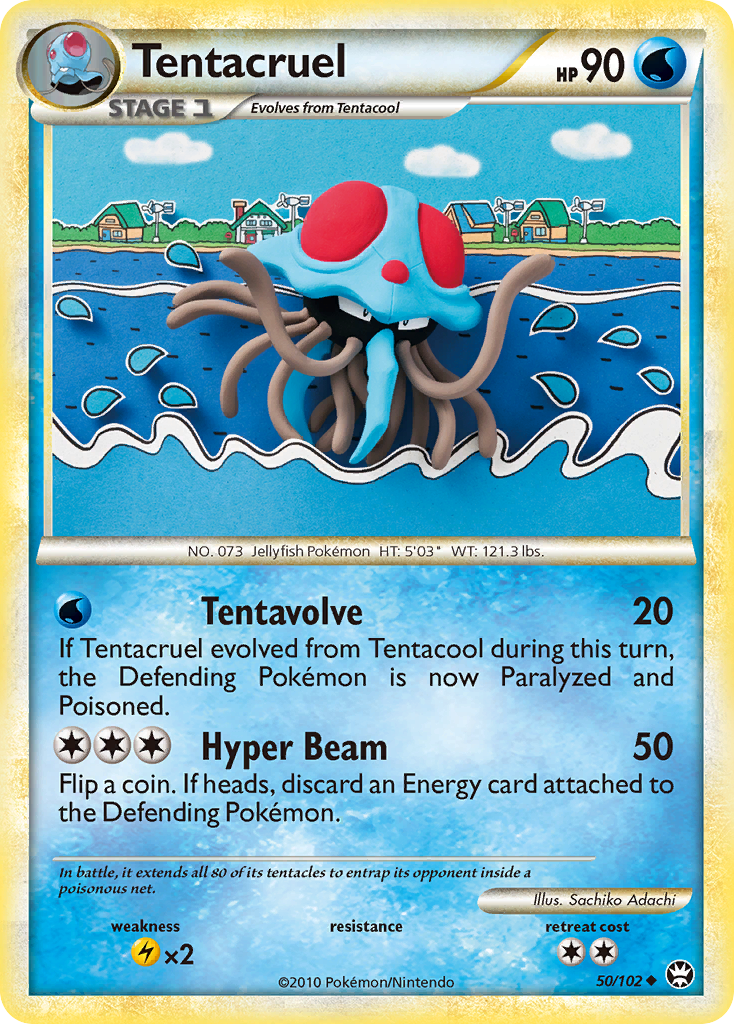 Tentacruel 50/102 Uncommon card from HS—Triumphant