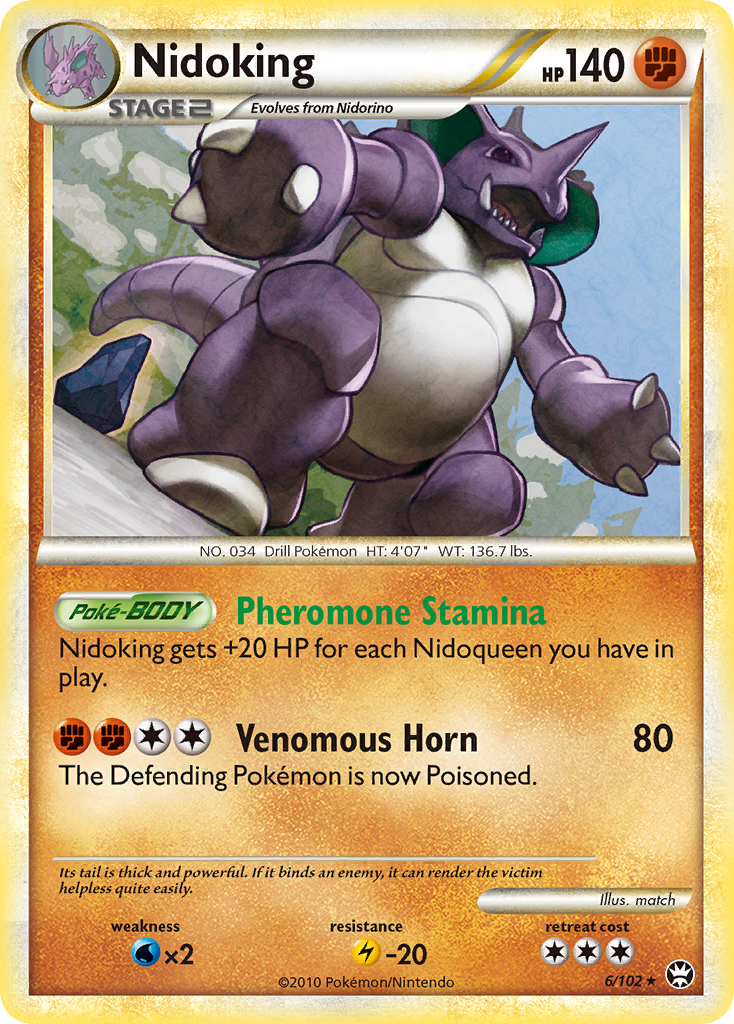 Nidoking 6 Rare Holo card from HS—Triumphant