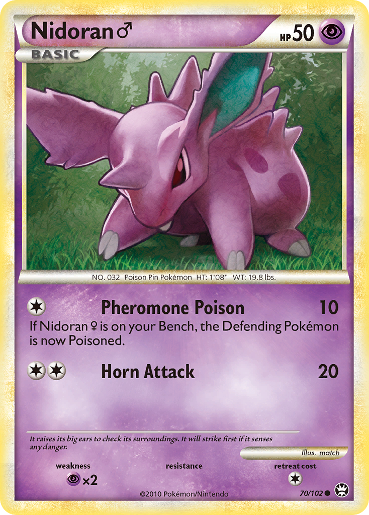 Nidoran ♂ 70 Common card from HS—Triumphant