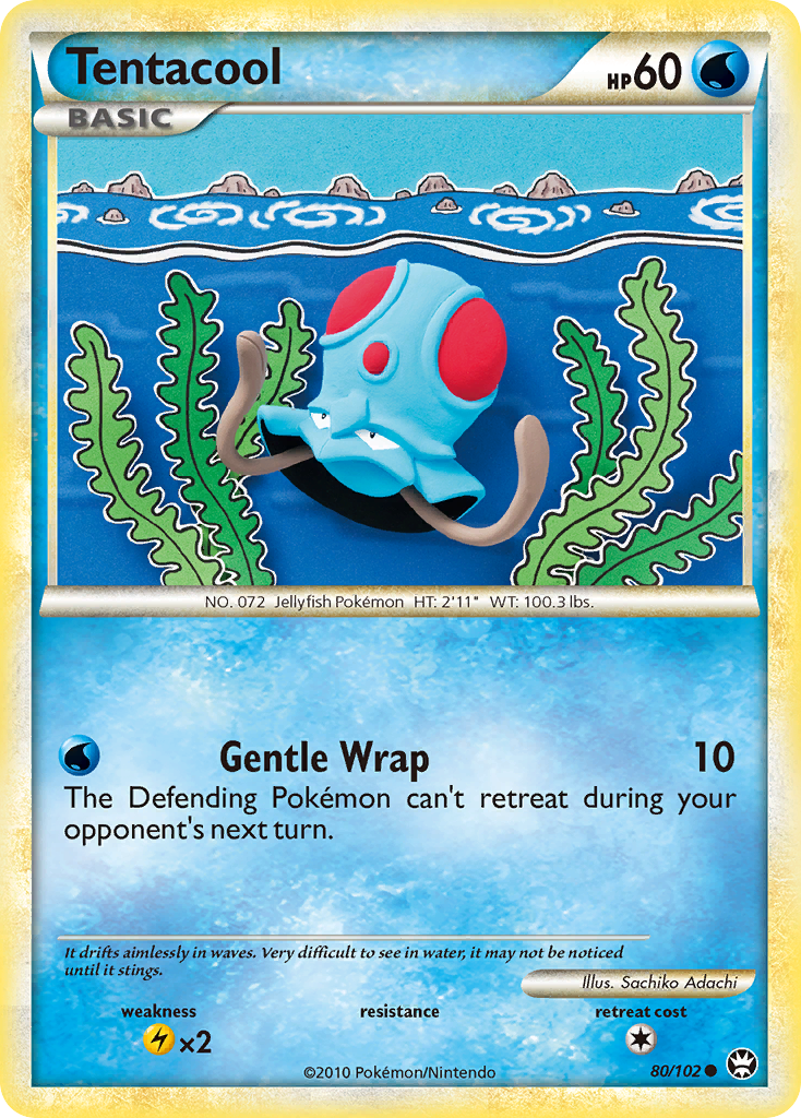 Tentacool 80 Common card from HS—Triumphant