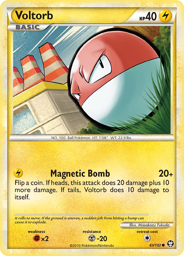 Voltorb 83 Common card from HS—Triumphant