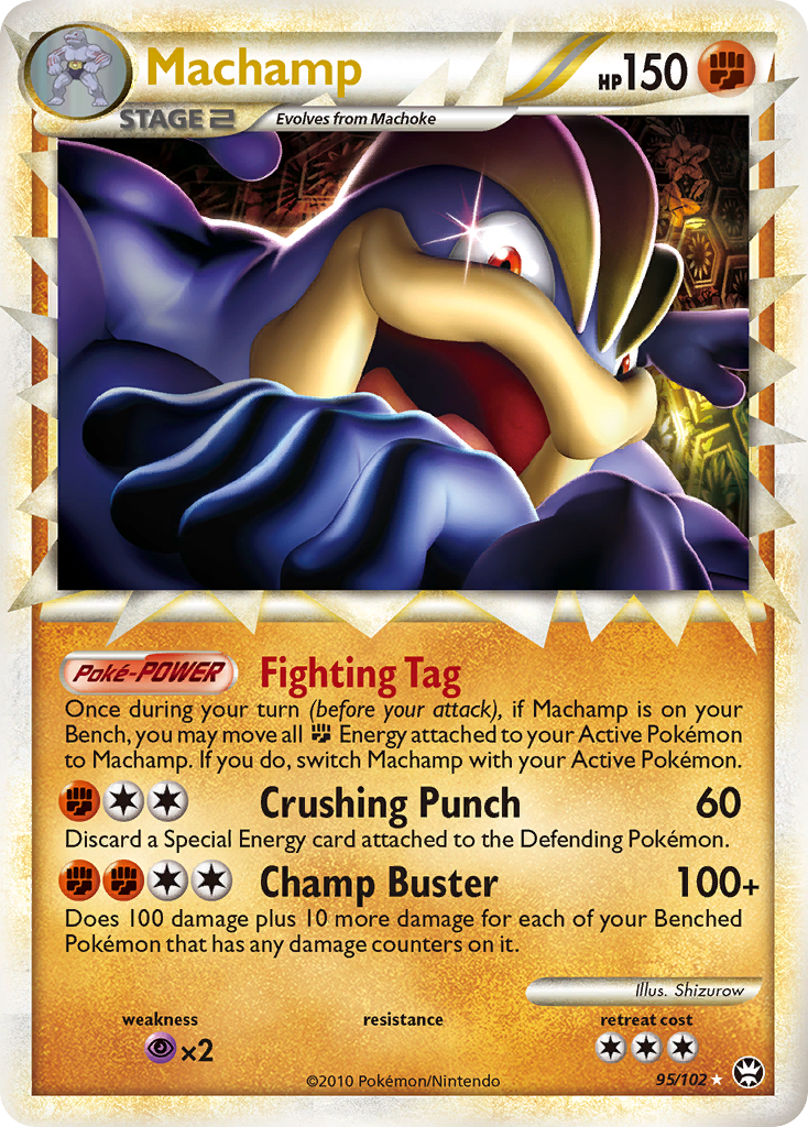 Machamp 95/102 Rare Prime card from HS—Triumphant
