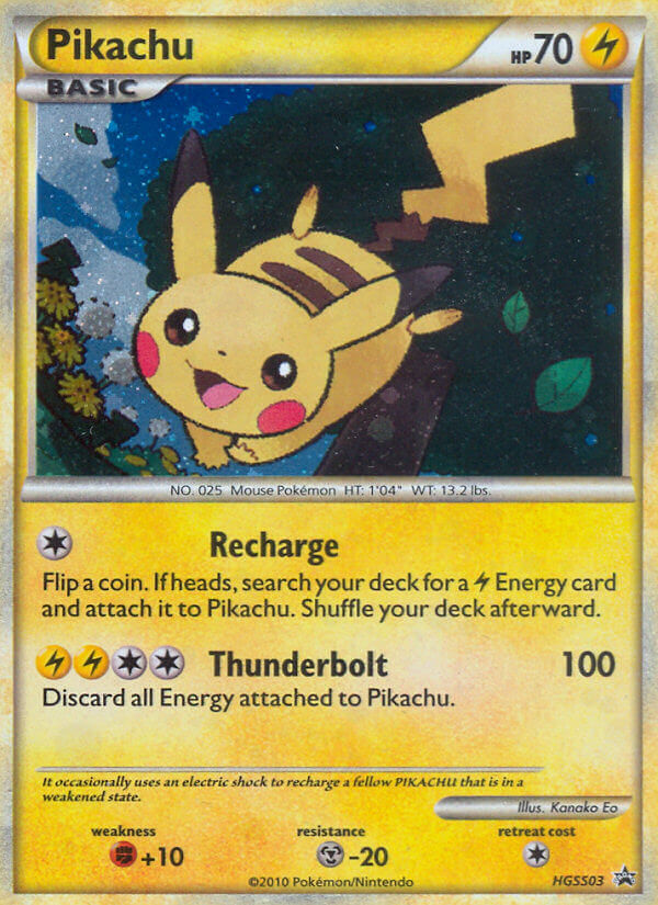 Pikachu HGSS03 Promo card from HGSS Black Star Promos