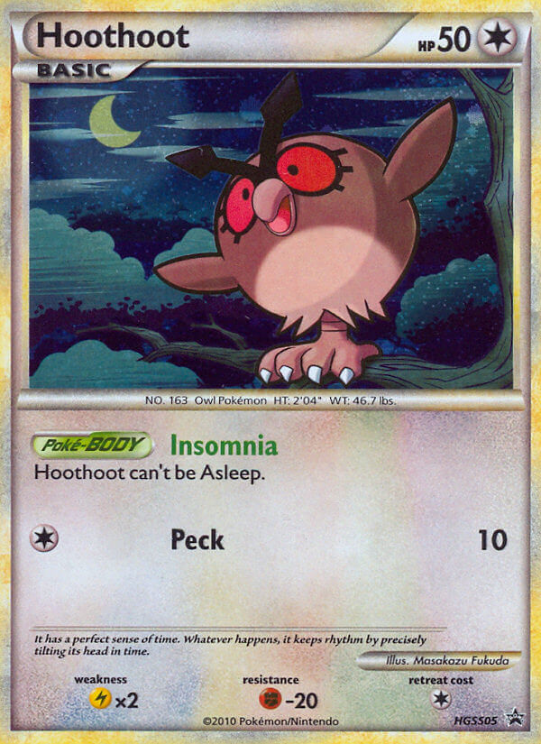 Hoothoot HGSS05/25 Promo card from HGSS Black Star Promos