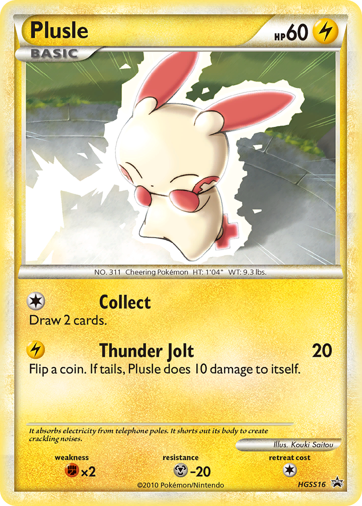 Plusle HGSS16 Promo card from HGSS Black Star Promos