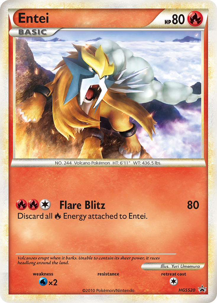 Entei HGSS20 Promo card from HGSS Black Star Promos