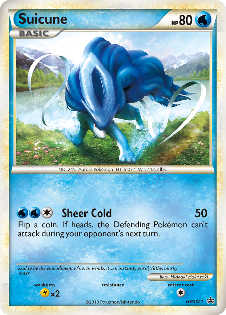 Suicune HGSS21/25 Promo card from HGSS Black Star Promos