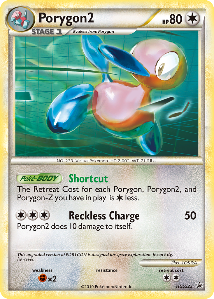 Porygon2 HGSS23 Promo card from HGSS Black Star Promos