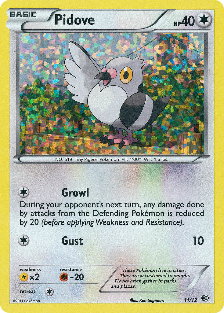 Pidove 11/12 Pokemon card from McDonald's Collection 2011