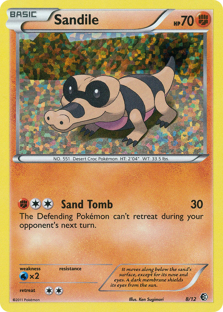 Sandile 8 Pokemon card from McDonald's Collection 2011