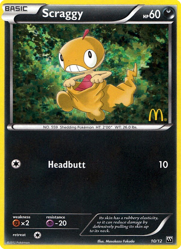 Scraggy 10 Pokemon card from McDonald's Collection 2012